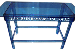 Blue Acrylic Communion Table