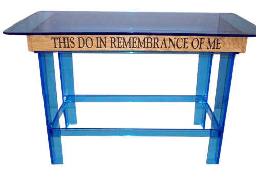Blue Acrylic Communion Table