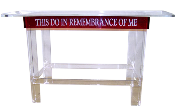Clear-Red Acrylic Communion Table