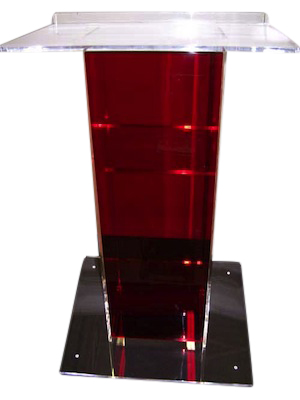 Clear-Red Large Standard Acrylic Podium