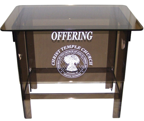 Smoked Acrylic Offering Table