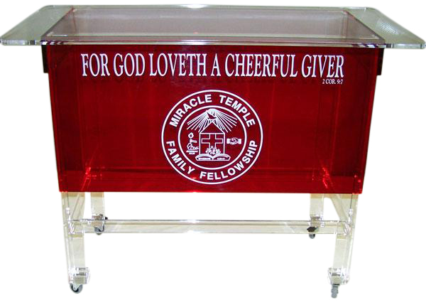 Red Clear-Red Acrylic Offering Table