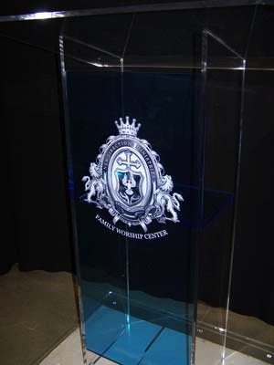 Clear-Blue Large Standard Acrylic Podium