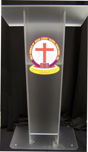 Clear Frosted Cone Shape Acrylic Podium