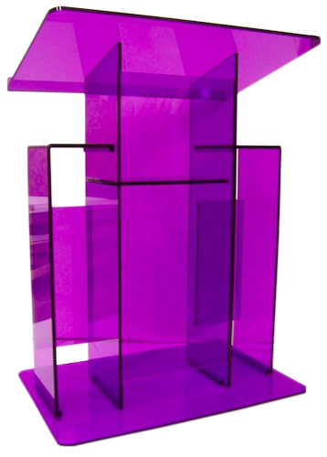 Purple Purple Bookledge Acrylic Podium