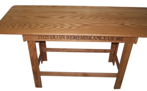 Golden Oak All Wood Communion Table