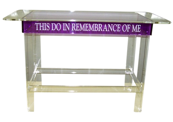 Clear / Purple Clear-Purple Acrylic Communion Table