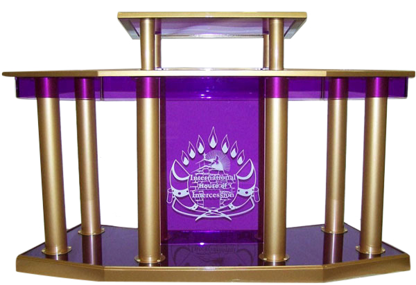 Purple Contemporary Pillar Acrylic Podium