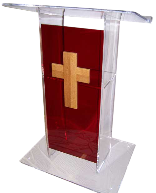 Clear / Red Clear-Red Large Standard Acrylic Podium