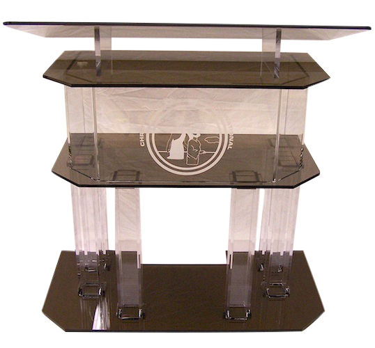 Clear / Smoked Clear and Smoked Pillar Acrylic Podium