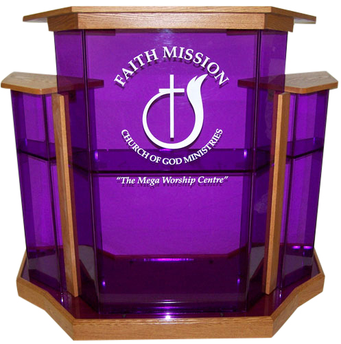 Purple Purple Wingstyle Acrylic Podium